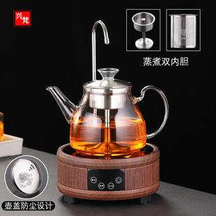 自动上水电陶炉烧水壶家用轻奢小型煮茶器玻璃养生白茶泡茶蒸茶壶