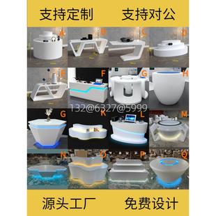 定制异型展示台展示柜烤漆展柜科技感陈列柜展会展厅展台发光中岛