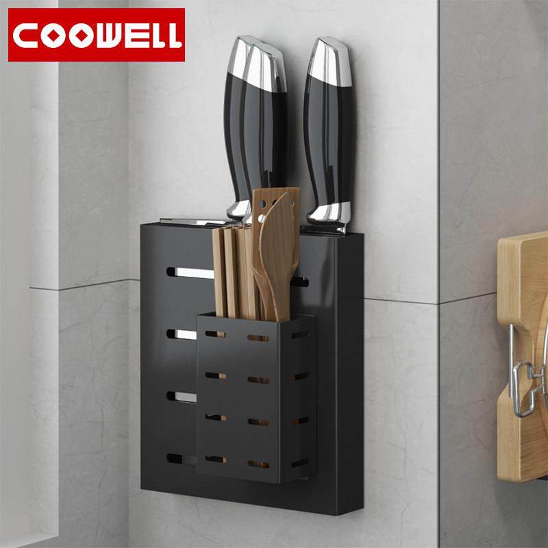 免打孔厨房刀架置物架锅盖菜板架用品碗碟收纳架调料架壁挂式刀架