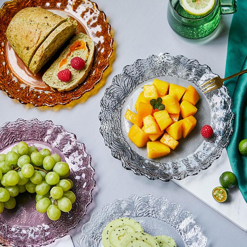 米立风物 创意玻璃盘子菜盘早餐盘水果盘客厅家用ins风北欧沙拉盘