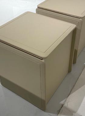 意式极简约马柜鞍皮斗柜现代XDT木新物款实主卧室储柜边设计