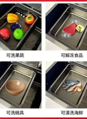 厨NQD房水槽家用多功盆能盆304不锈中钢水沥盆单槽变双槽加厚沥水
