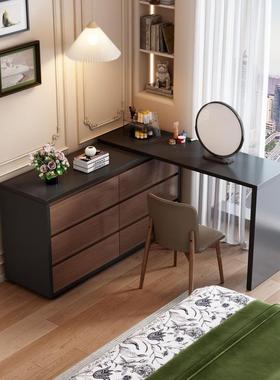 中古风梳妆梳妆一台斗柜体书实木卧室现代简约转角桌卧台室梳ARW