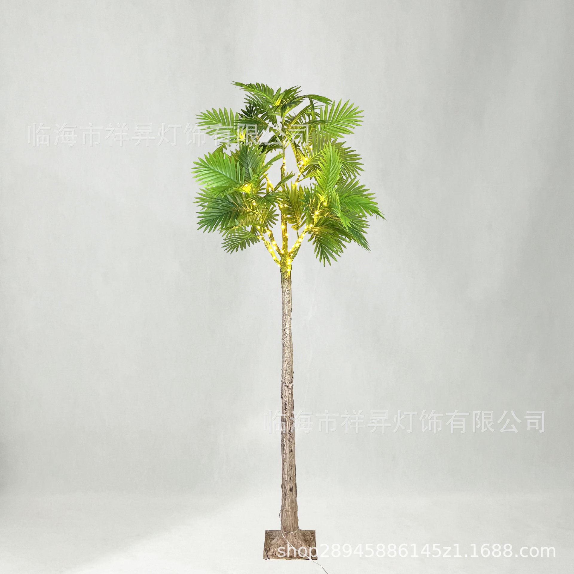 跨境新款仿真绿植发光棕榈树灯盆栽客厅庭院节日装饰灯串灯树灯