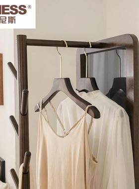 英尼UFE斯实木穿衣镜落地用全试衣可镜卧室旋转衣帽架带身镜子一