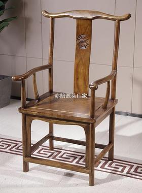 18款主实木圈椅椅太官师椅茶人椅中式围椅三件套帽DTR椅禅椅家用