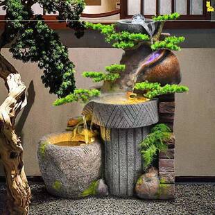 花假山流水阳泉水景装饰摆件造景循环户外室内MBX喷自动鱼池台园