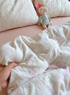 纱睡在朵~里A类全棉双层四件套纯棉TBO云小碎花裸睡学生宿舍三件