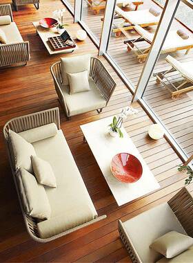 阳台藤人沙发沙发庭院三双人藤椅L椅型VGJ组合客厅露台藤编编制家