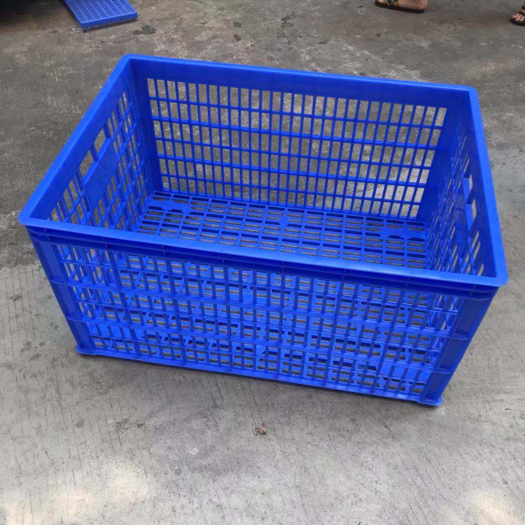 加厚大号蓝色长方形塑料周转筐
