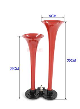 12V24V色红色泵金属锌铝合金双管气喇/叭配黑防水空气90819压缩气