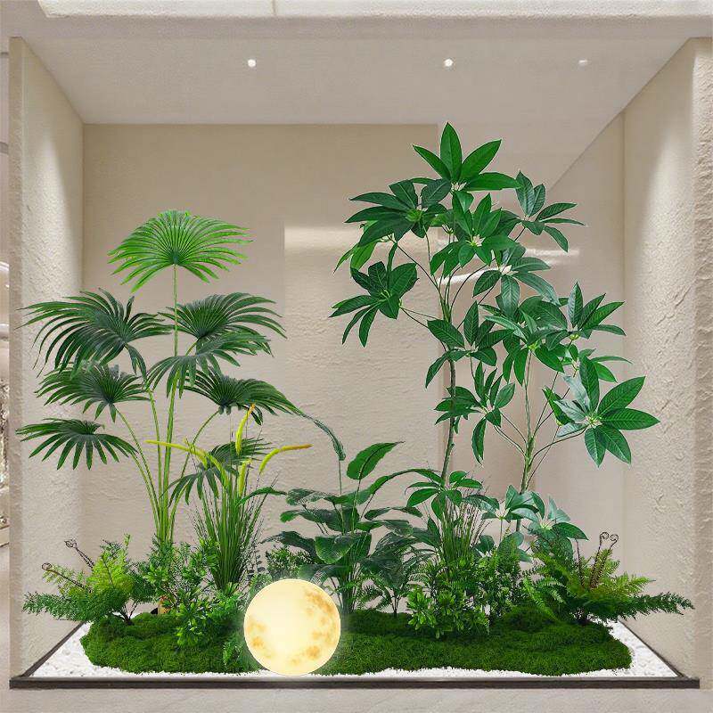 植物造景组橱合窗景布观置室内装Fhzhwxrr假植物饰仿生绿植商用楼