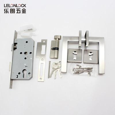 方把形手锁房不无品牌/锈钢30通4拉丝机械门锁卧室门道门双舌机械