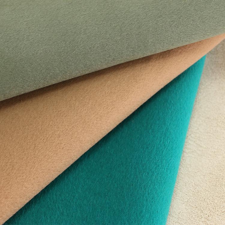 莱赛尔兔绒双面面羊毛QWL面料加厚布羊毛双呢兔绒毛呢大衣料