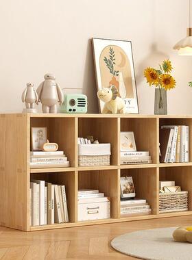 AWK实木书架落柜地物架客靠墙组合幼儿园格子儿置童书架厅储物柜