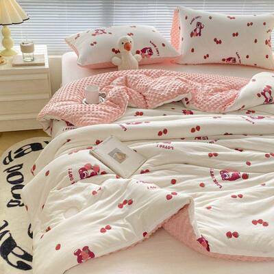 冬季厚豆被针织棉秋冬加厚纤维被宿豆舍单双加人被芯被学690020生