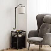 床头落地灯带桌子简约奢置物架灯L中古229可充客电台灯轻ED厅沙发