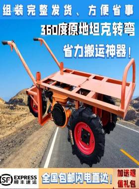 电动汽油双轮平三板车农运输用车果MLI园独搬轮轮车工地建筑运手