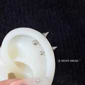 钛钢小恶魔角耳骨钉圆球尖锥螺丝耳钉简约朋克嘻哈不掉色耳环耳饰