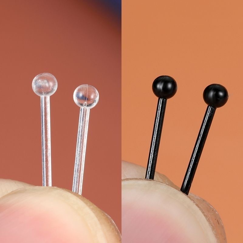 养耳洞耳棒透明免摘耳钉学生小众抗过敏平头防堵耳针超隐形耳骨钉