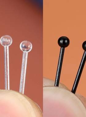 养耳洞耳棒透明免摘耳钉学生小众抗过敏平头防堵耳针超隐形耳骨钉