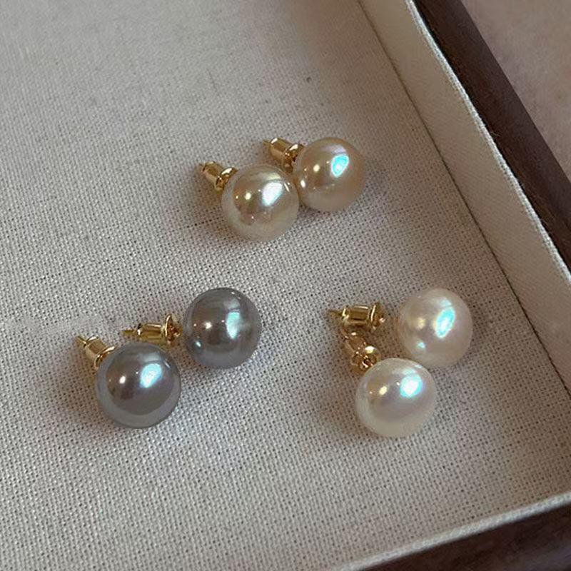 显瘦馒头珍珠耳钉2024年新款爆款轻奢高级感耳环女气质养耳洞耳饰