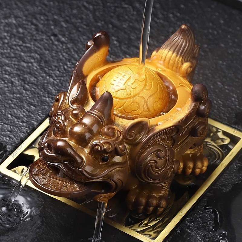 茶宠摆件招财貔貅财源滚滚金蟾茶桌茶盘茶台功夫变色白菜变色可养