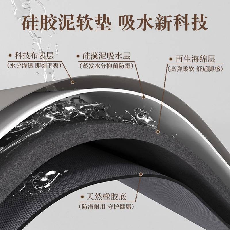 卡口通地浴室垫硅藻泥吸水垫沐房卫生浴间门卫浴DYD厕所速干防滑