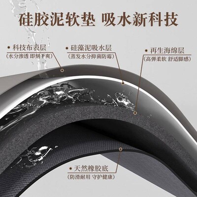 卡口通地浴室垫硅藻泥吸水垫沐房卫生浴间门卫浴DYD厕所速干防滑