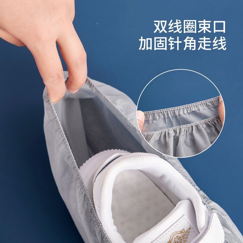 一性鞋套防滑耐房磨室内待客HAI绿蓝灰色厚加成人学生机无纺布脚