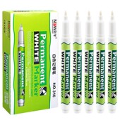 白色记号笔大容量可加墨油性标记笔防水不掉色工地轮胎补漆笔