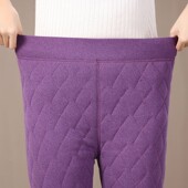 中冬老年弹力驼裤 女棉裤 绒保德暖裤 厚款 绒纯色高腰中厚妈CWJ妈 季