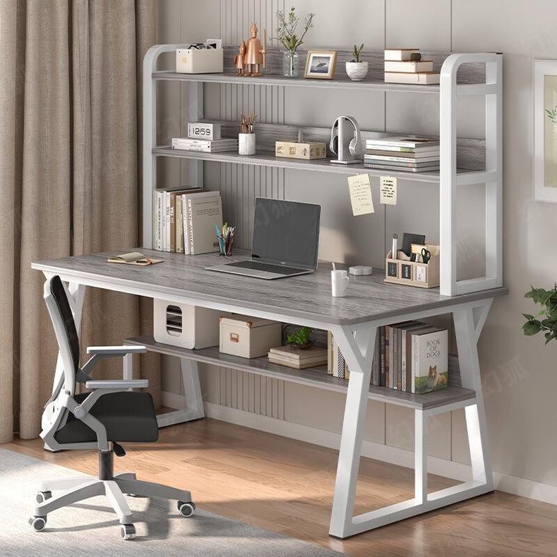 书桌书架一体桌子家用卧室台式电脑桌学生出租屋写字桌简易学习桌