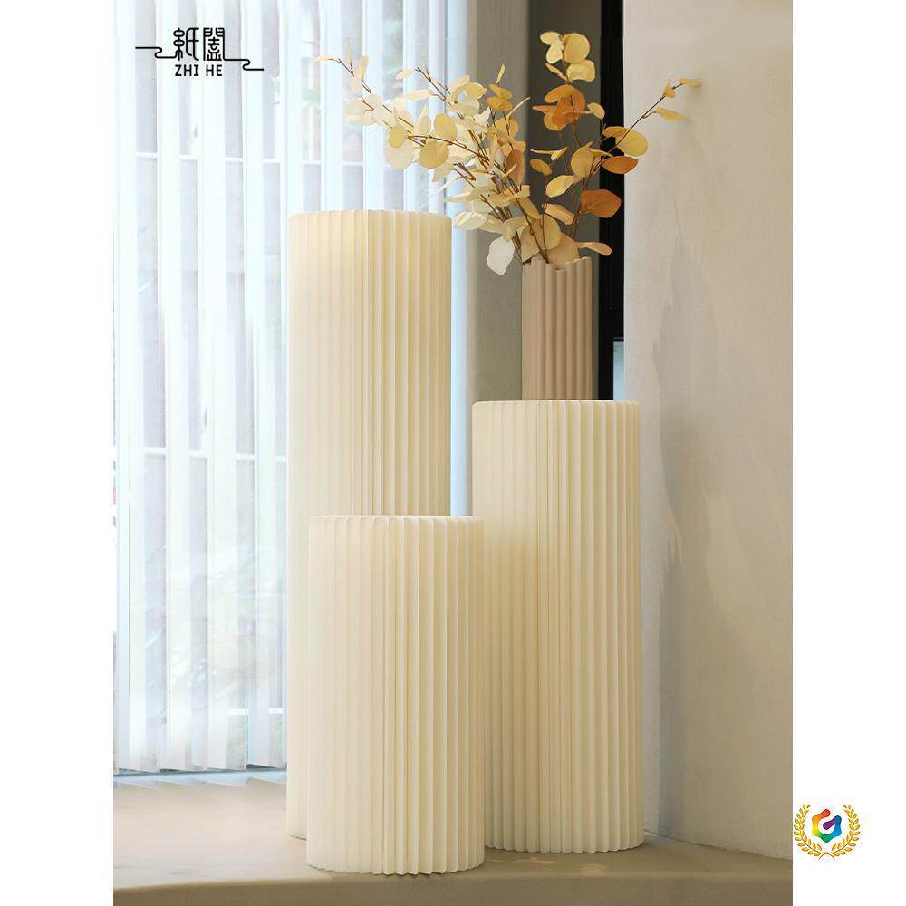婚礼路引折纸圆柱置物架艺术创意摆件可折叠展示台婚庆陈列台装饰