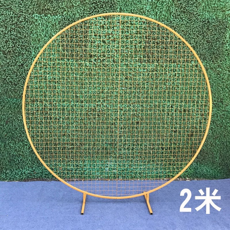 新款婚庆道具铁艺网格屏风圆环婚礼现场布置拱门舞台背景装饰摆件