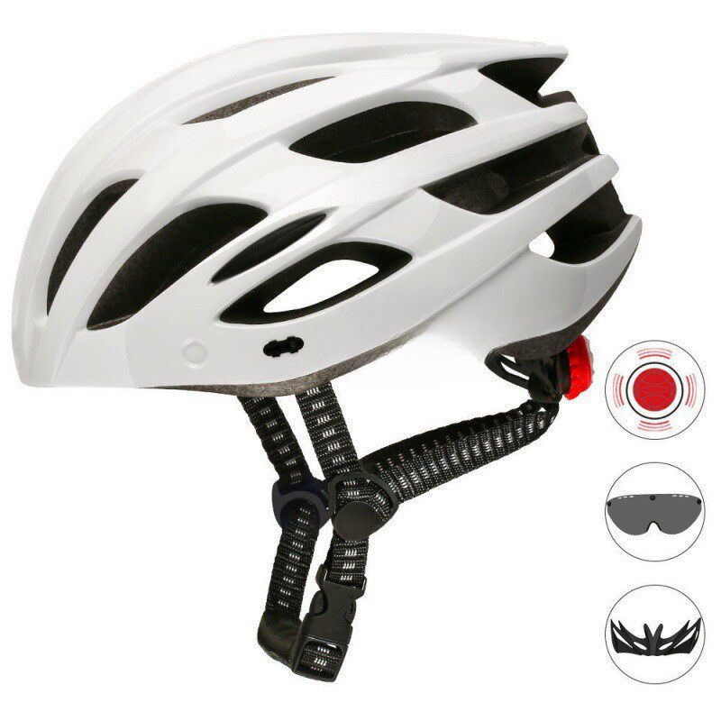 nvb碳纤维公路山地自行车骑行头盔配置尾灯帽檐风镜