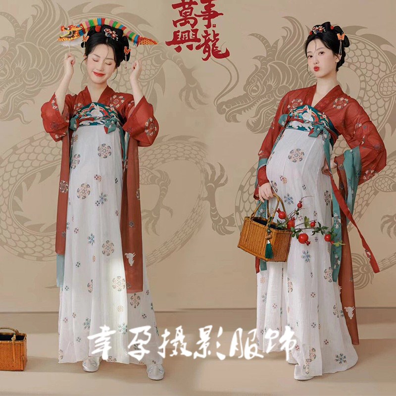 速发龙年新款影楼主题孕妇照摄影服装新服汉年孕照妈咪艺术照摄影