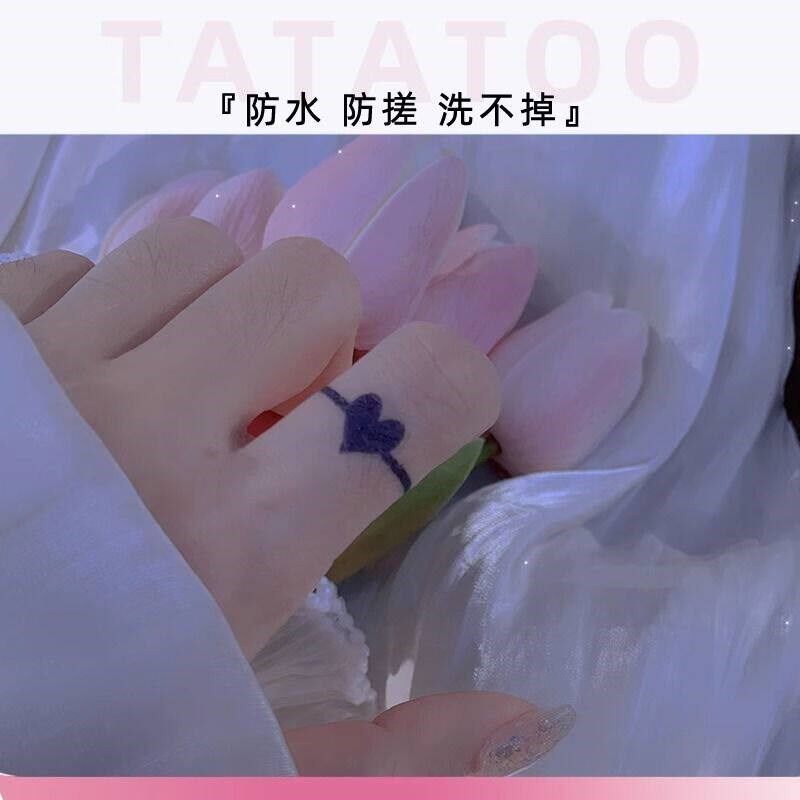 速发草本纹身贴 可爱手指小图案仿真高颜值少心锁骨胸前防水不反