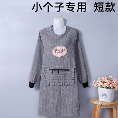 速发适合小个厚的特裙罩衣短款短新款围子冬季防水厨房时尚长袖工