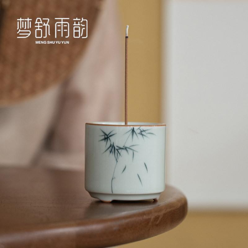 速发古仿手绘竹韵线香小香炉香插创意香底座器香茶道家用香沉香托,餐饮具,茶道/香炉,淘宝优惠券,粉丝福利购,淘宝优惠卷