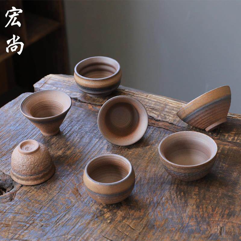 速发宏尚复古粗陶个人单茶杯套装功夫茶具家用品茗杯个性小茶碗主