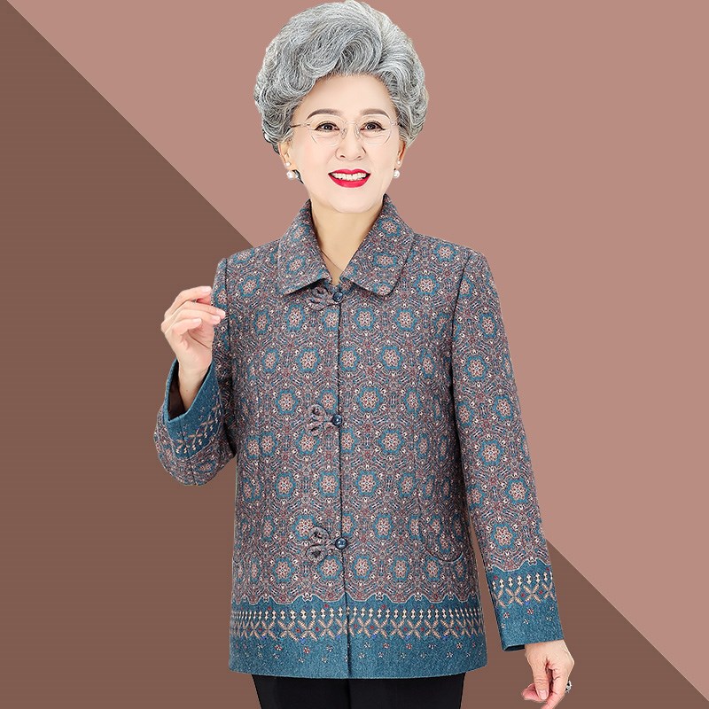 速发老年人衣服奶奶装春秋外装70岁老太太长袖套套妈妈休闲宽松上