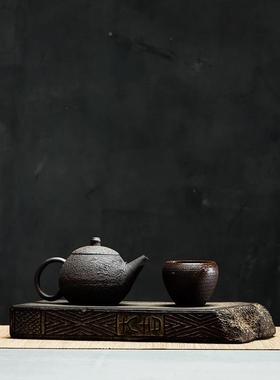 汉砖茶盘仿古陶瓷一储F875587T水式单小茶台柴烧青砖壶承人干泡盘