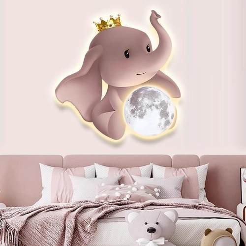 卡通童房装饰画女孩公主男房壁画led光灯发画客厅卧室床头挂JS-07