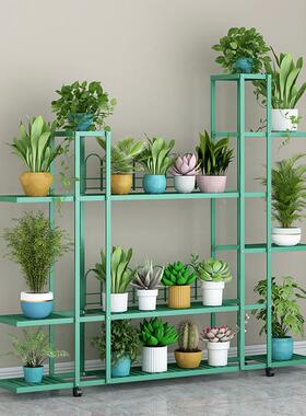 索尔诺简多层铁子艺落地架易多肉盆景台阳客ZQL厅室内緑萝置物架