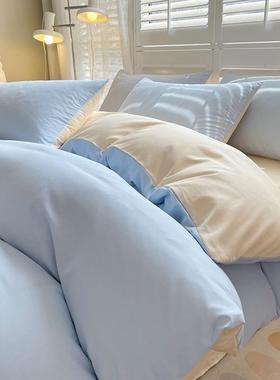 202新5款纯三色水洗床上四件套简约款家用床上用cs01棉品床单件套