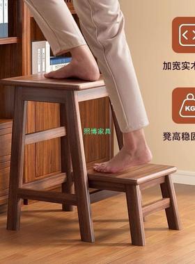 梯用子凳子两XB100675实木梯凳家用高凳多功能可折梯叠两步台登阶
