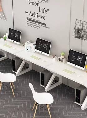 双人位字桌VAL学生家用三子人写书桌电办公桌工位桌三连座脑桌三
