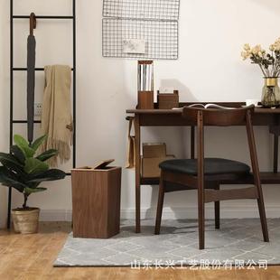 日式 0011代店大堂客 袋加高木质翻盖垃圾桶内套垃圾简约现厅酒CX