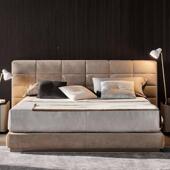 劳伦劳伦斯床斯床意极床简床宽屏大平层床豆腐t块床磨式 砂布baxer